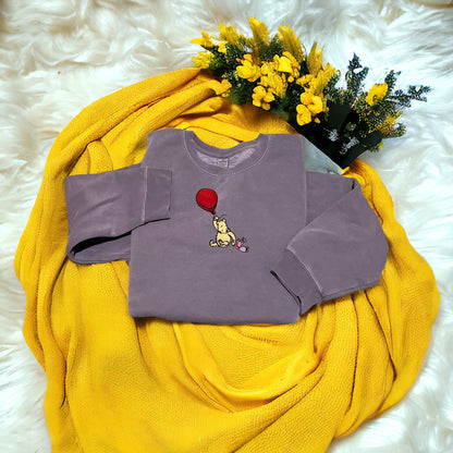 Classic Winnie The Pooh Embroidered Crew Neck Sweatshirt