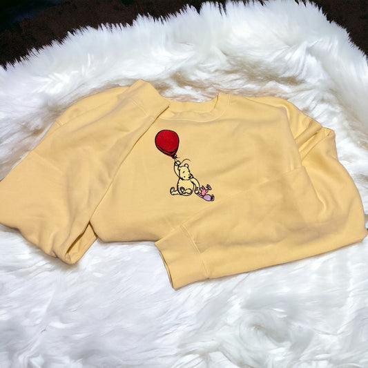 Classic Winnie The Pooh Embroidered Crew Neck Sweatshirt