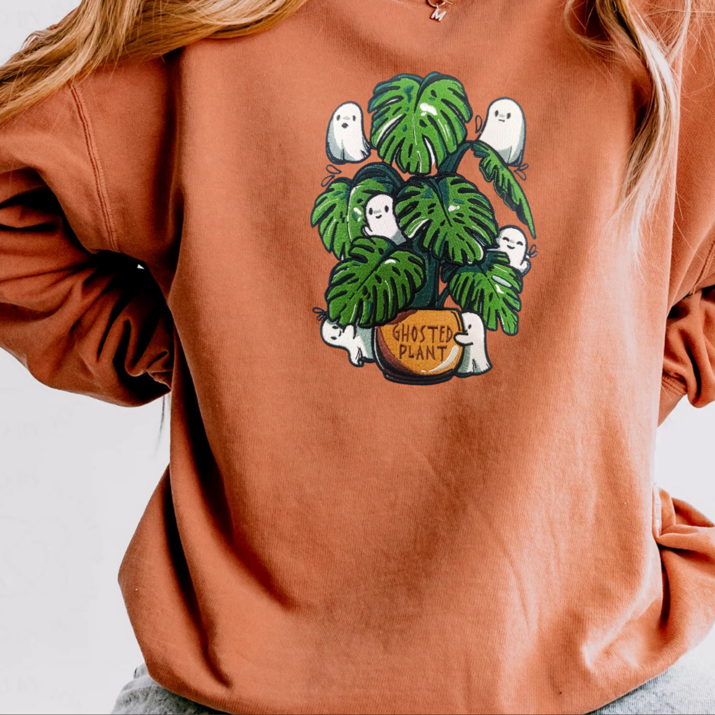 Ghosted Plants Embroidered Sweatshirt