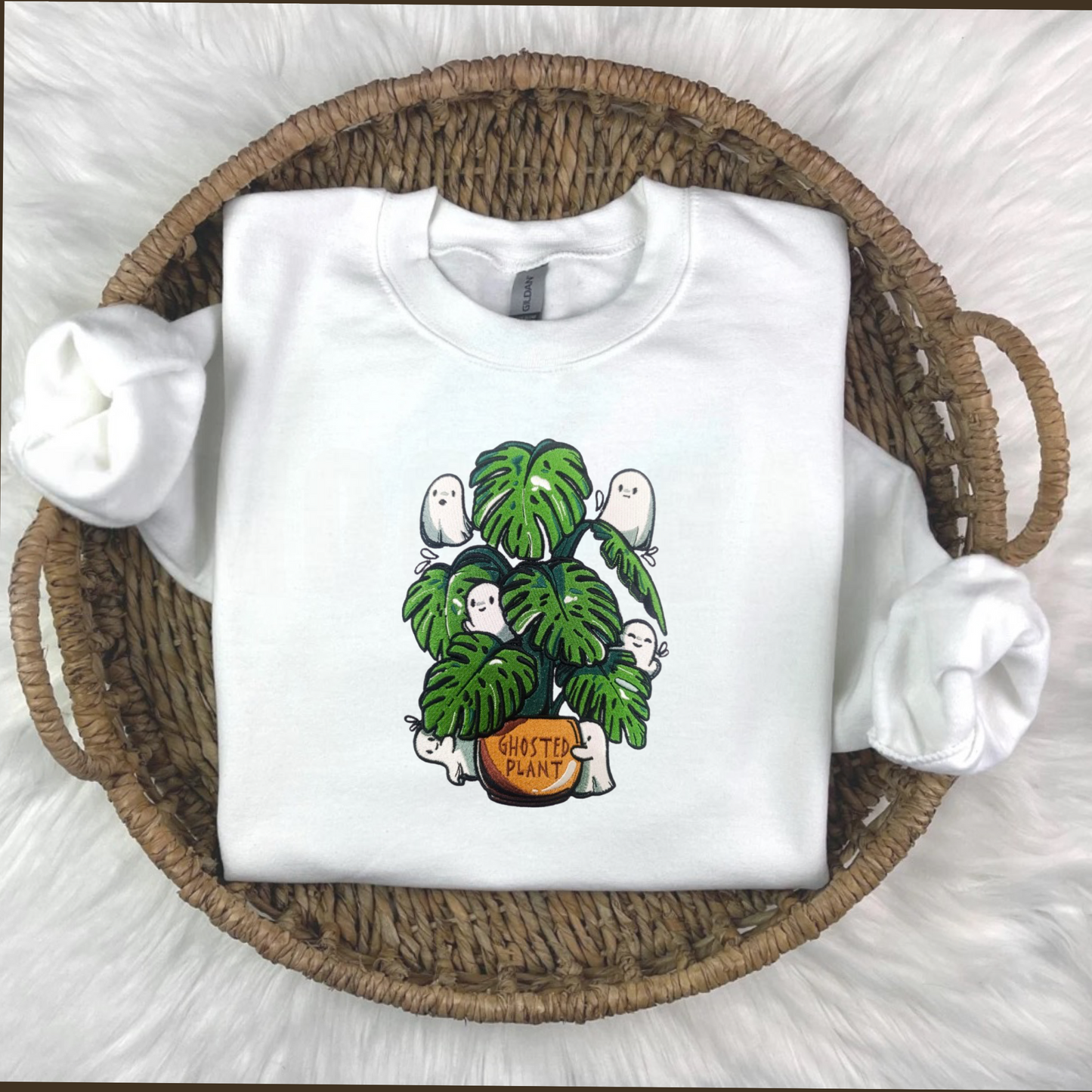 Ghosted Plants Embroidered Sweatshirt