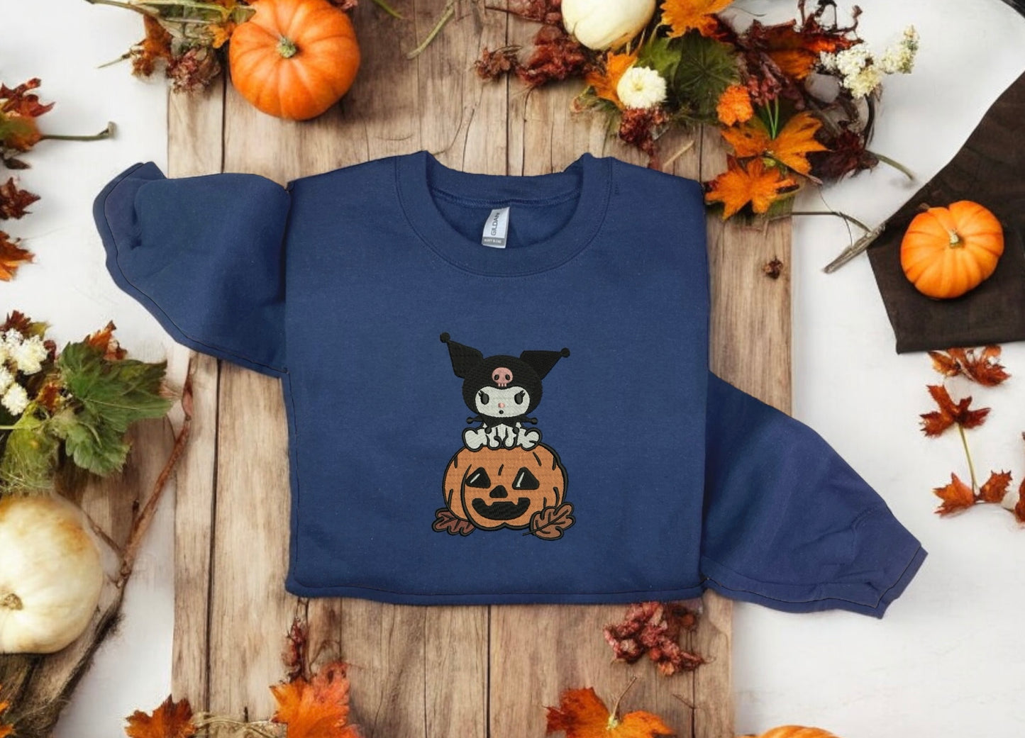 Kuromi Pumpkin Embroidered Sweatshirt