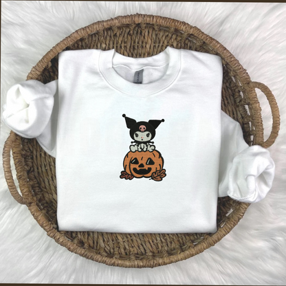 Kuromi Pumpkin Embroidered Sweatshirt