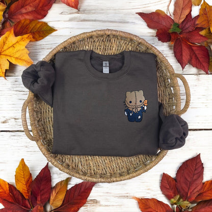 Scarecrow Kitty Embroidered Sweatshirt