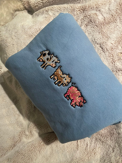 Cow, Goat, Pig Stardew Embroidered Crew