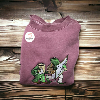 Frog and Toad embroidered crew neck sweatshirt