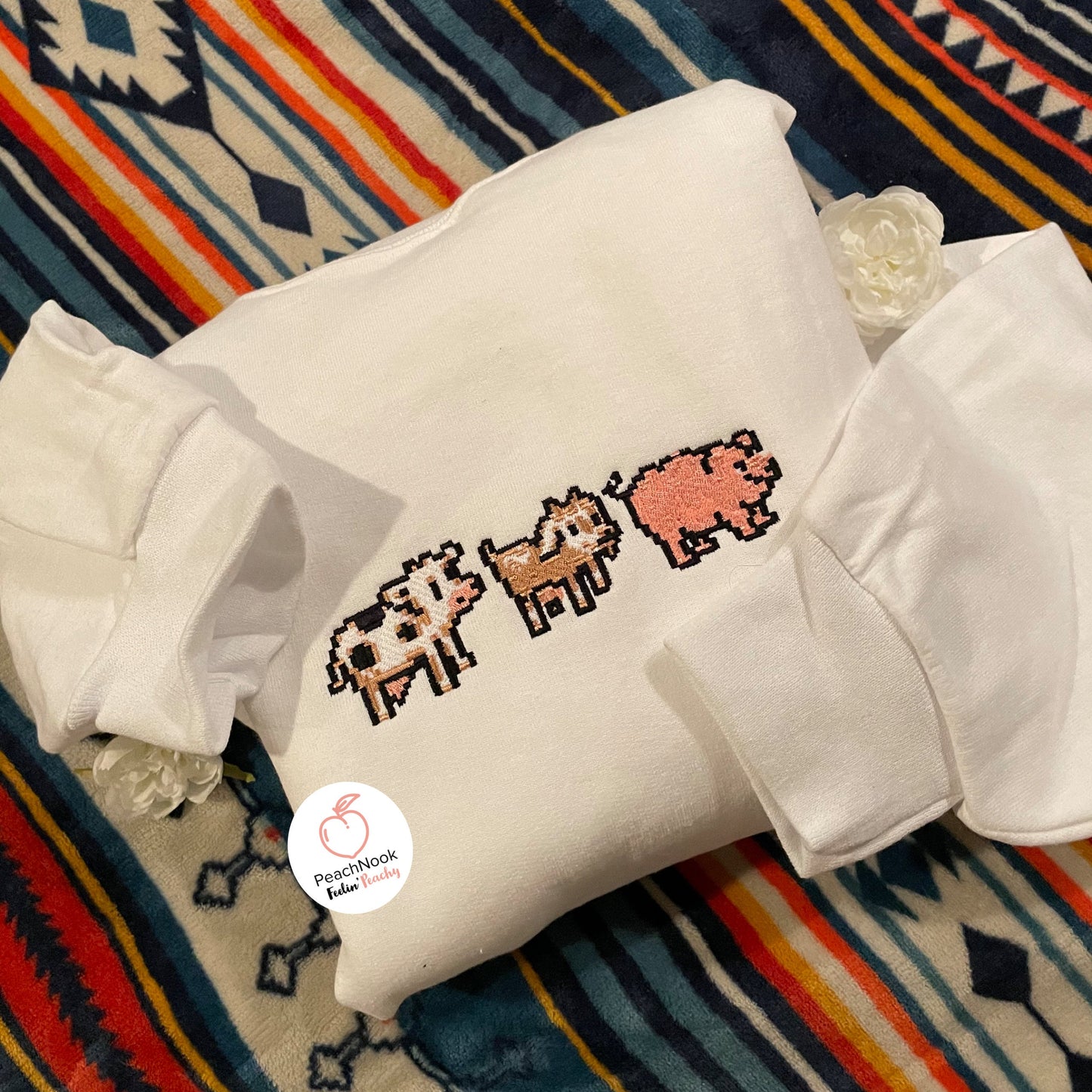 Cow, Goat, Pig Stardew Embroidered Crew