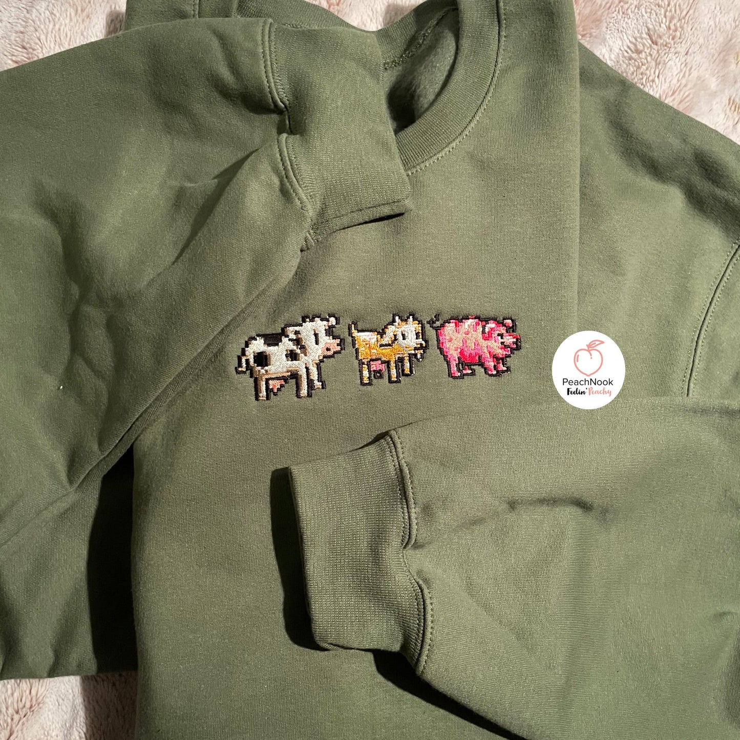 Cow, Goat, Pig Stardew Embroidered Crew